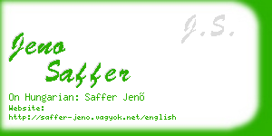 jeno saffer business card